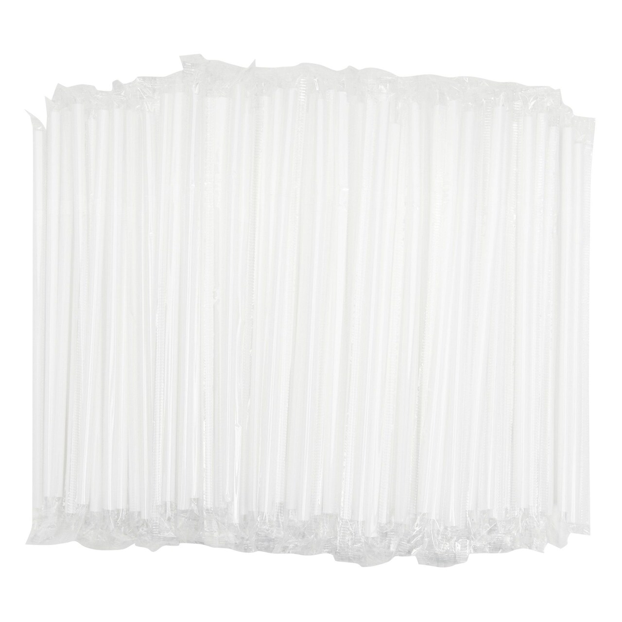 Plastic Flexible Drinking Straws, Disposable Individually Wrapped (White, 7.75 In, 500 Pieces)